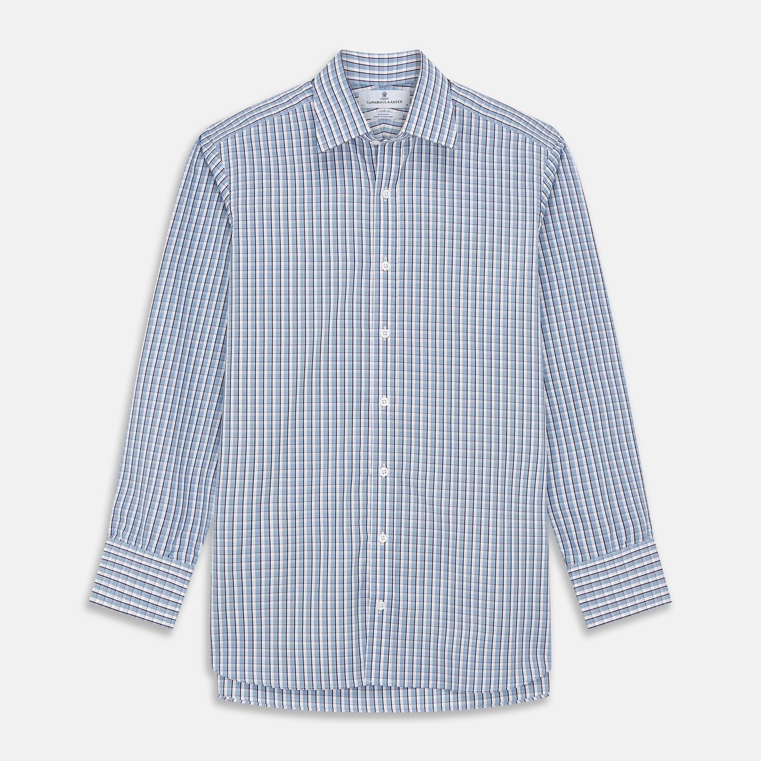 View 1 of product Blue and White Check Cotton Regular Fit Mayfair Shirt