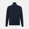 View 3 of product Navy Melange Half-Zip Cashmere Jumper