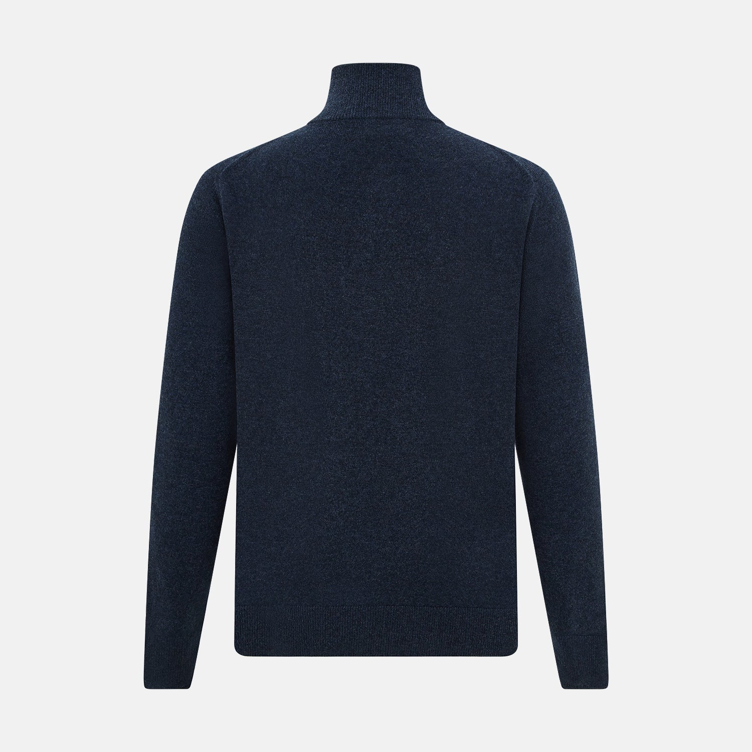 View 3 of product Navy Melange Half-Zip Cashmere Jumper