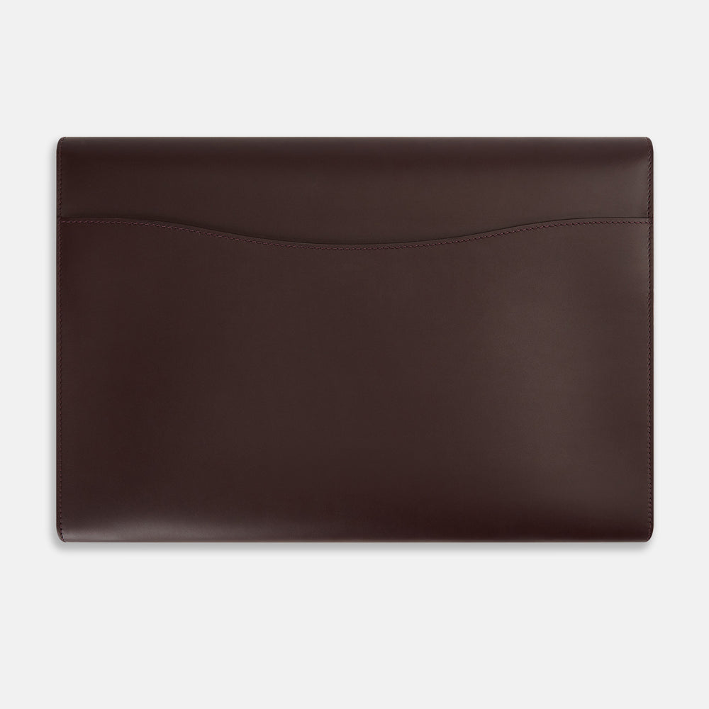 Burgundy Leather Snap-Fasten Pouch