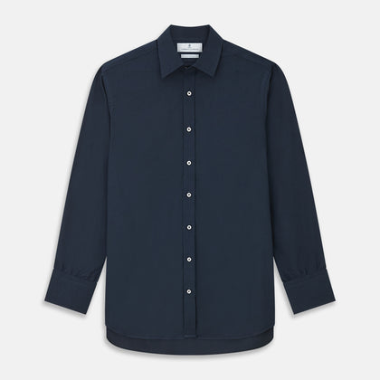 Navy Cotton Regular Fit Mayfair Shirt Image 5