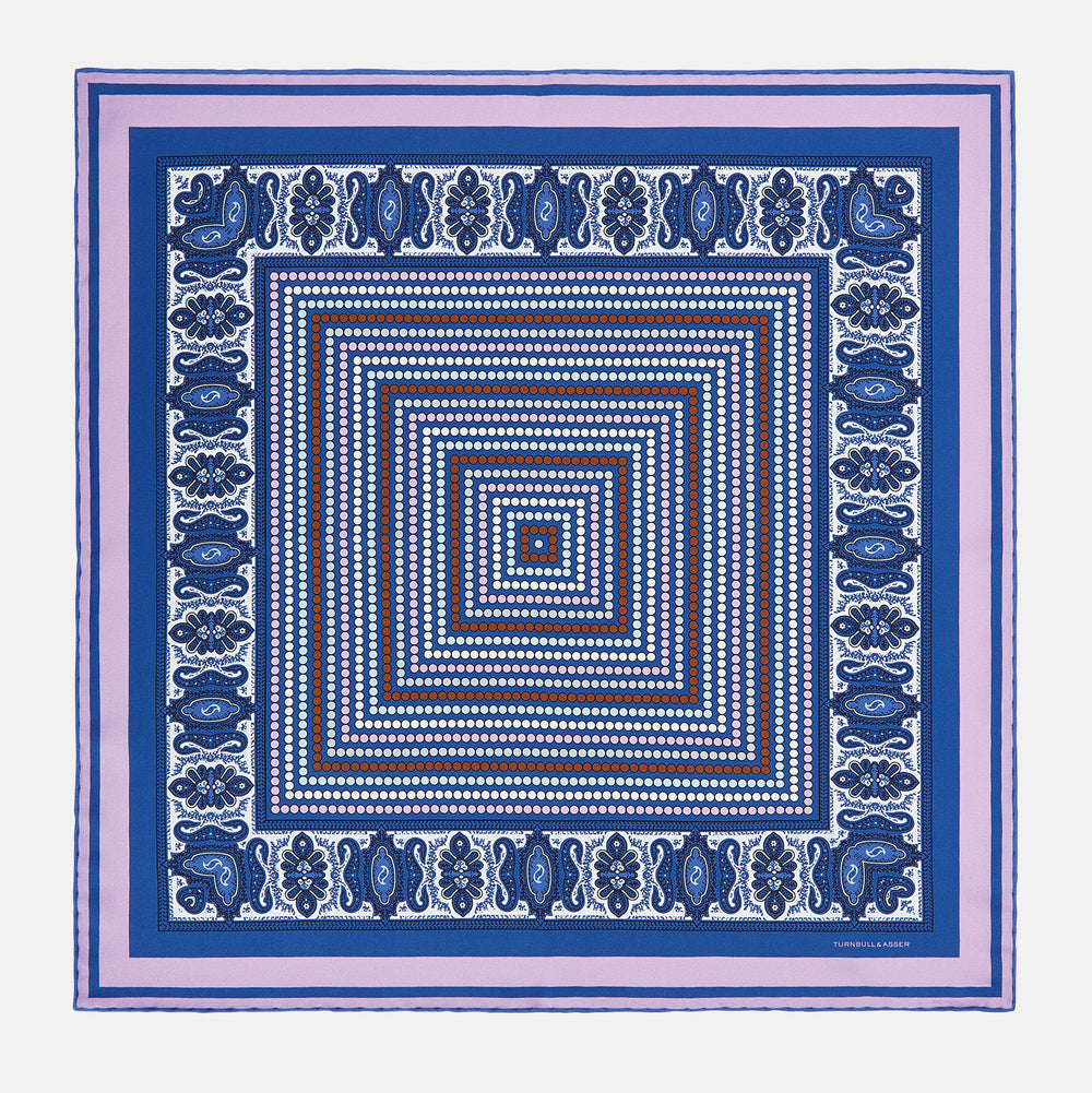 Azzurro Dots and Paisley Silk Pocket Square