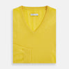 View 4 of product Canary Yellow Cashmere V-neck Jumper
