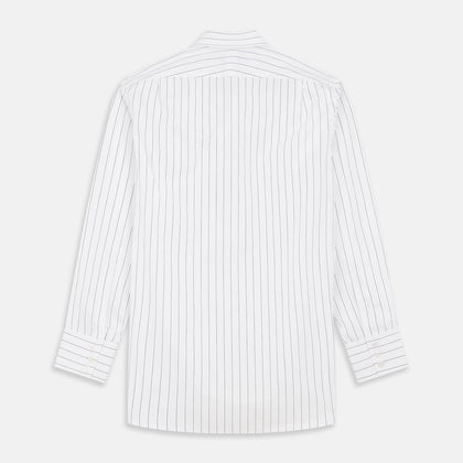 Black Fine Stripe Cotton Regular Fit Mayfair Shirt Image 4