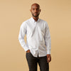 View 6 of product Pale Blue Stripe Weekend Fit Hayne Shirt With Dorset Collar And 1-Button Cuffs