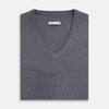 View 4 of product Grey V-Neck Cashmere Jumper