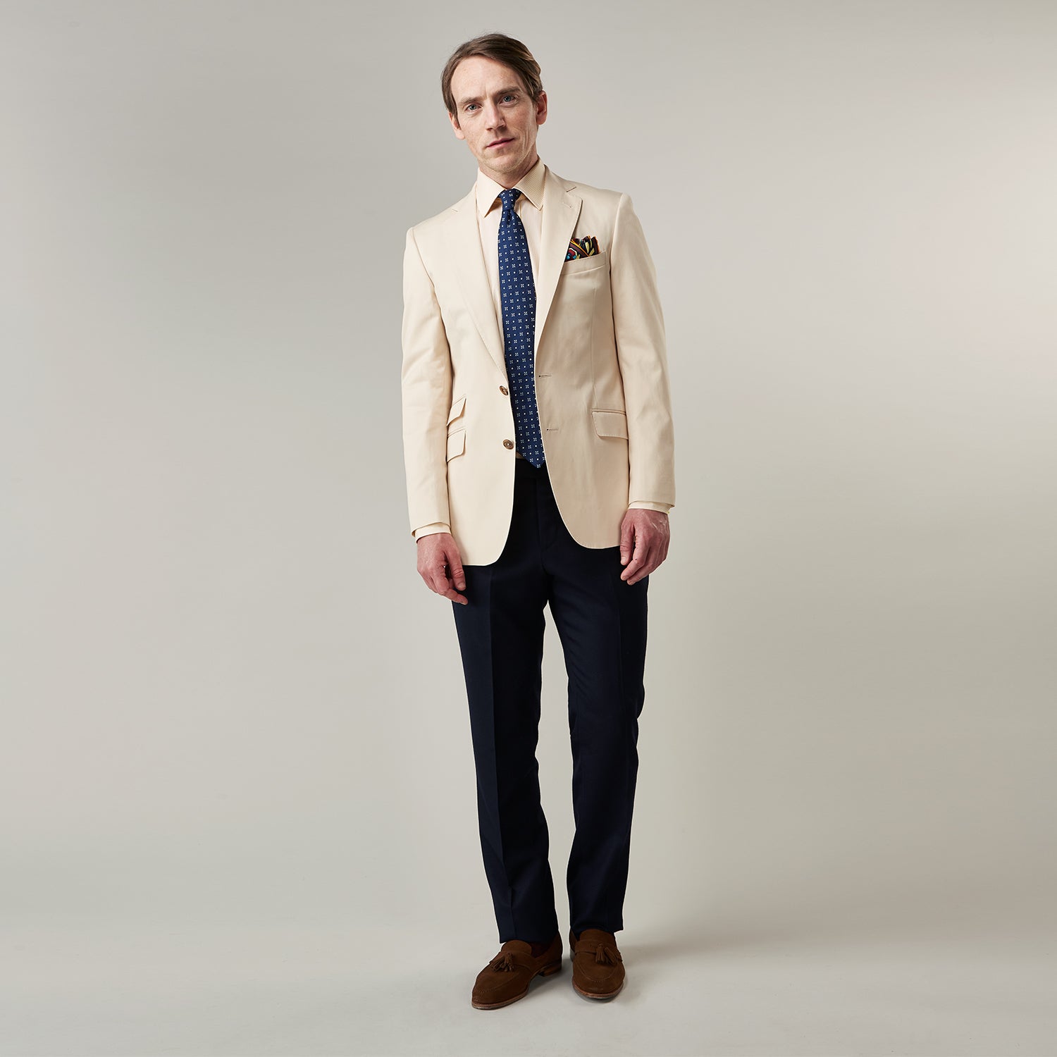 View 3 of product Beige Cotton Barrington Blazer