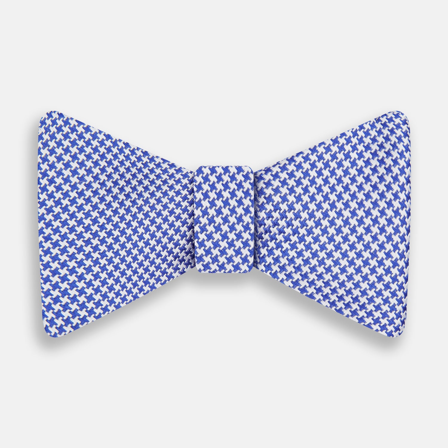 View 1 of product Navy and White Hounstooth Silk Bow Tie