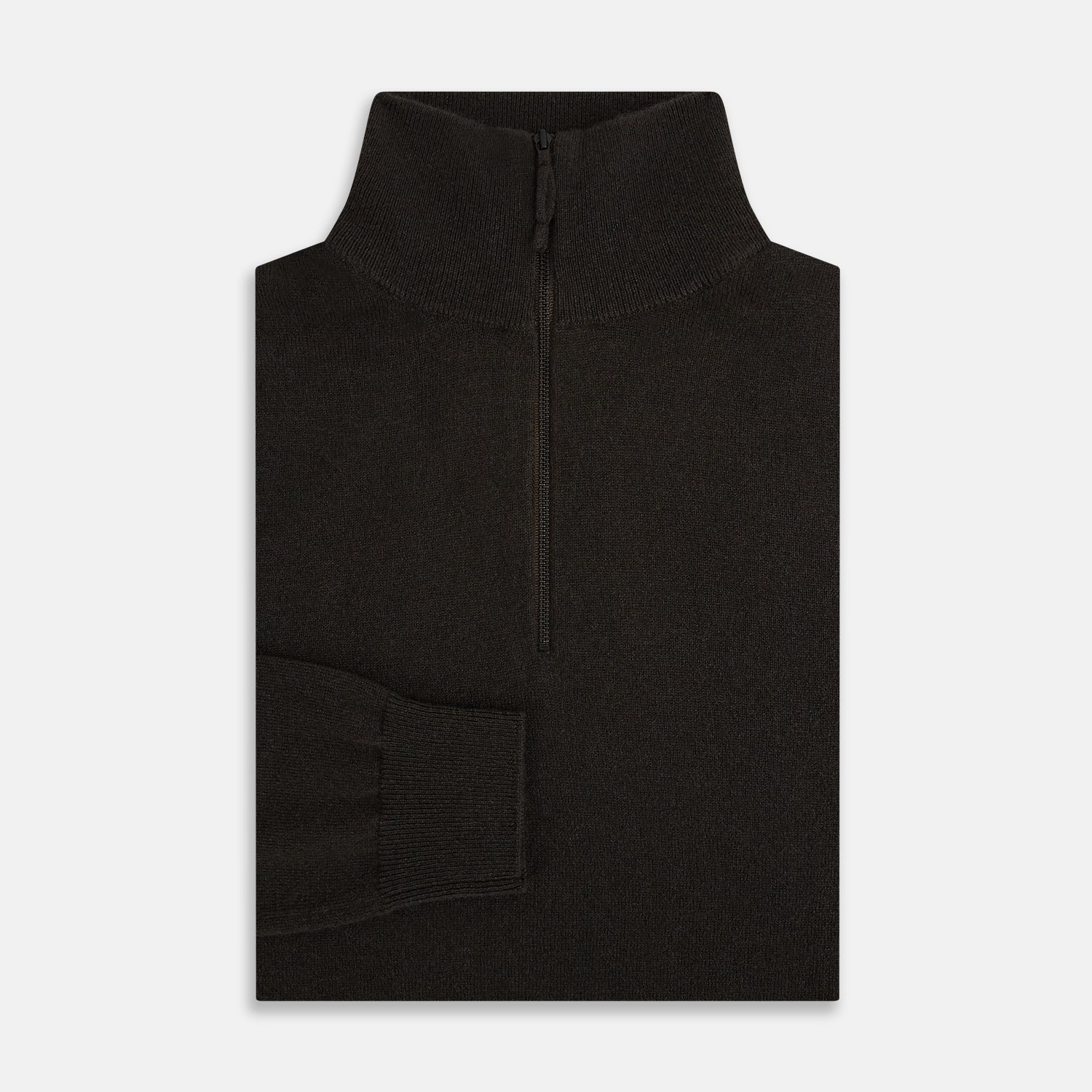 View 4 of product Brown Half-Zip Cashmere Jumper