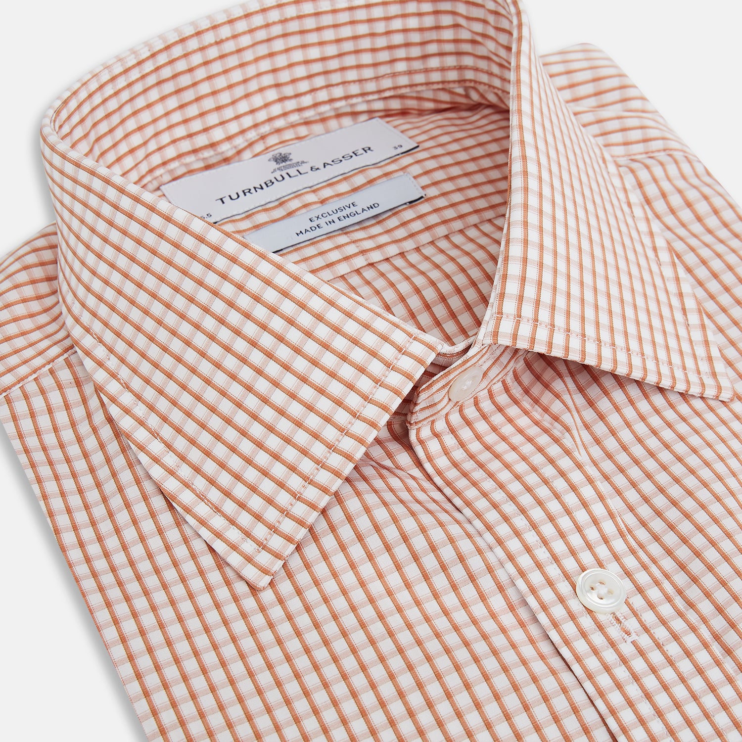View 2 of product Orange Micro Shadow Check Mayfair Shirt