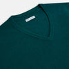 View 2 of product Moss Green Cashmere V-Neck Jumper