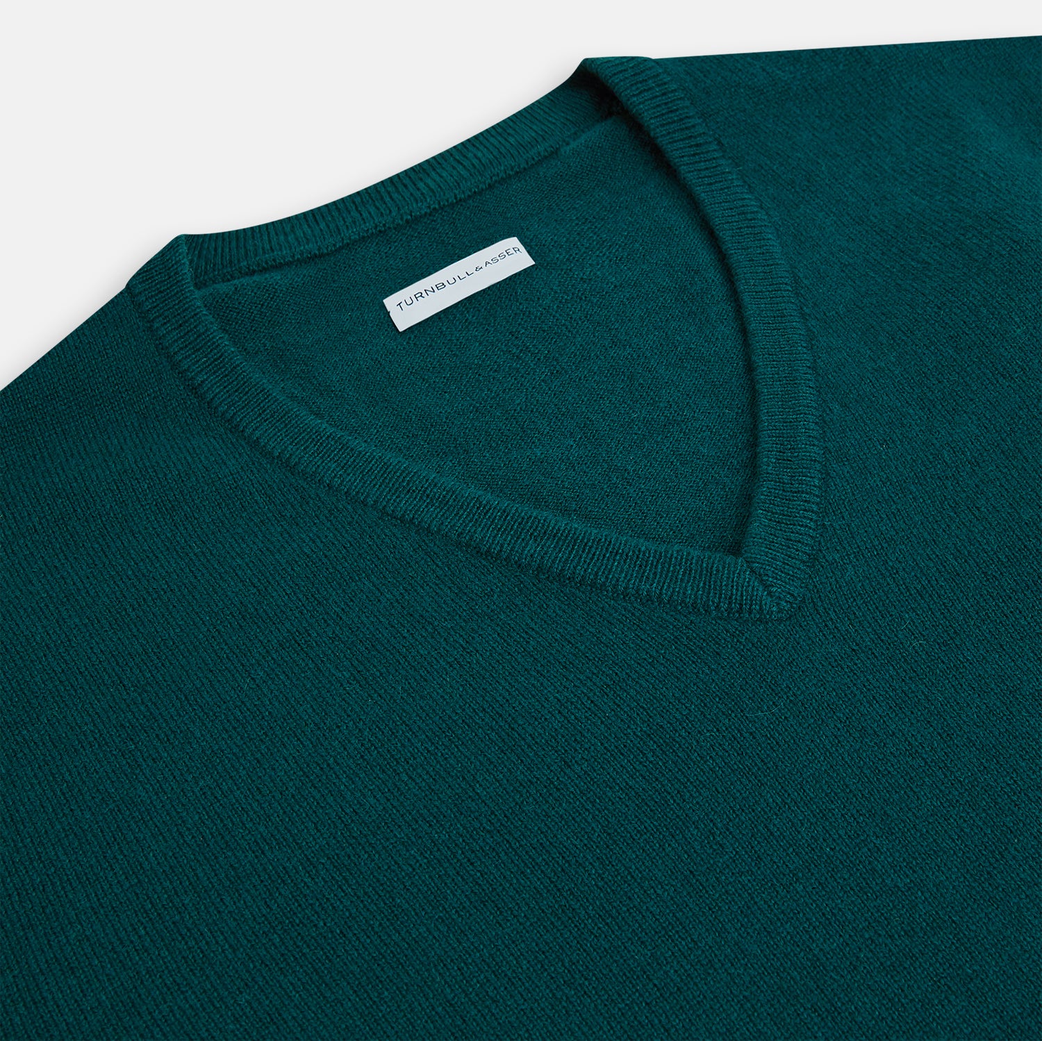 View 2 of product Moss Green Cashmere V-Neck Jumper