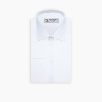 White Sea Island Quality Cotton Twill Shirt with T&amp;A Collar and 3-Button Cuffs Image 4
