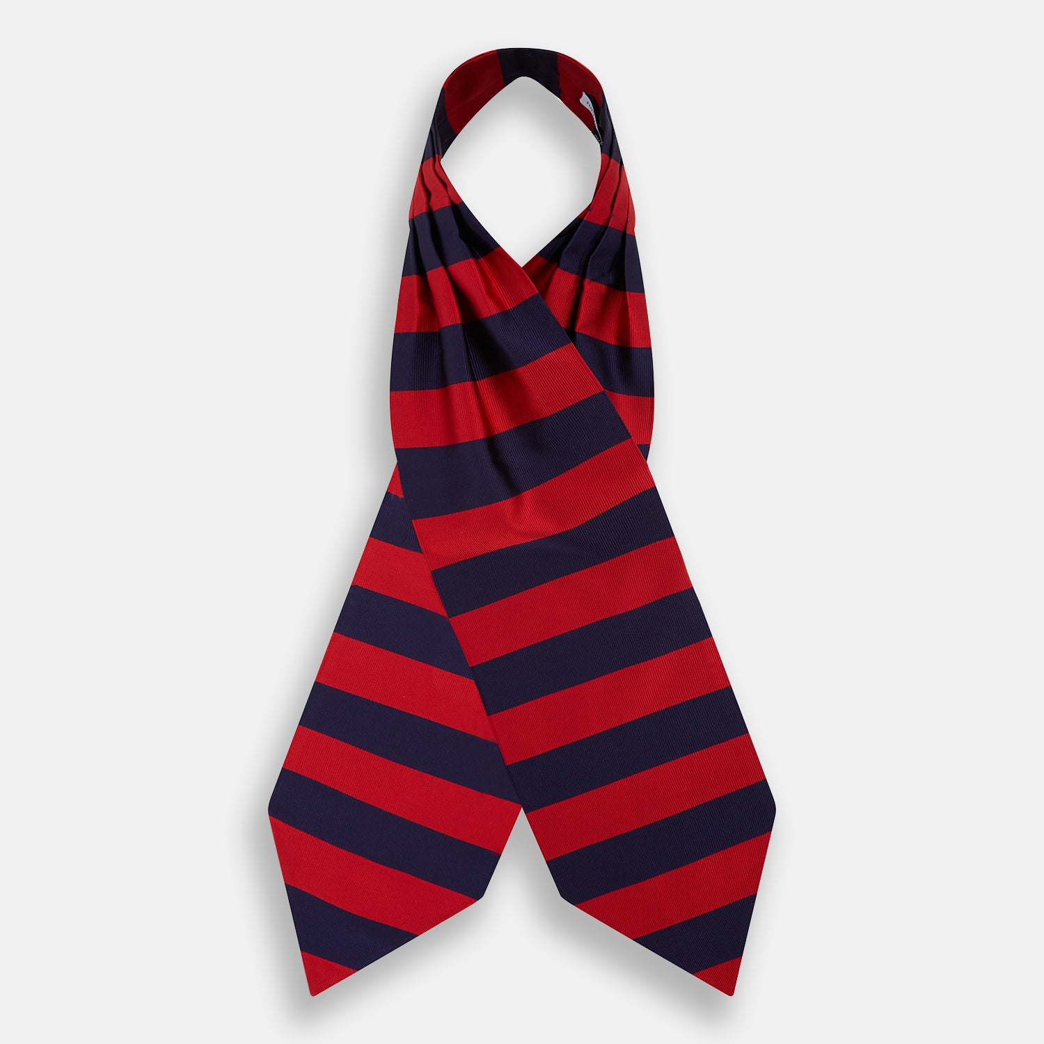 View 2 of product Wide Red Stripe and Navy Silk Cravat