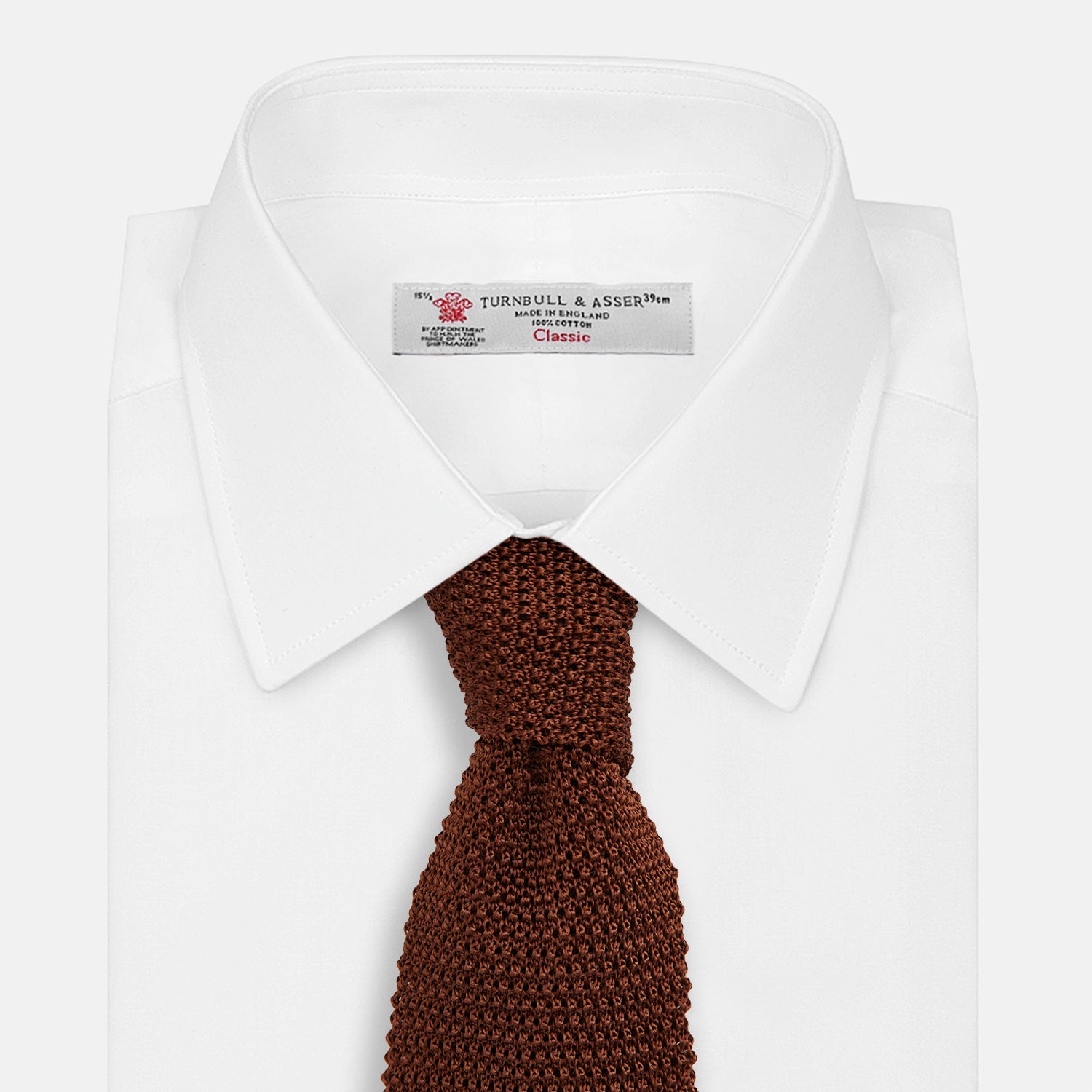 View 2 of product KNITTED BROWN SILK PLAIN TIE