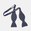 View 3 of product Navy and Blue Houndstooth Wool Blend Bow Tie