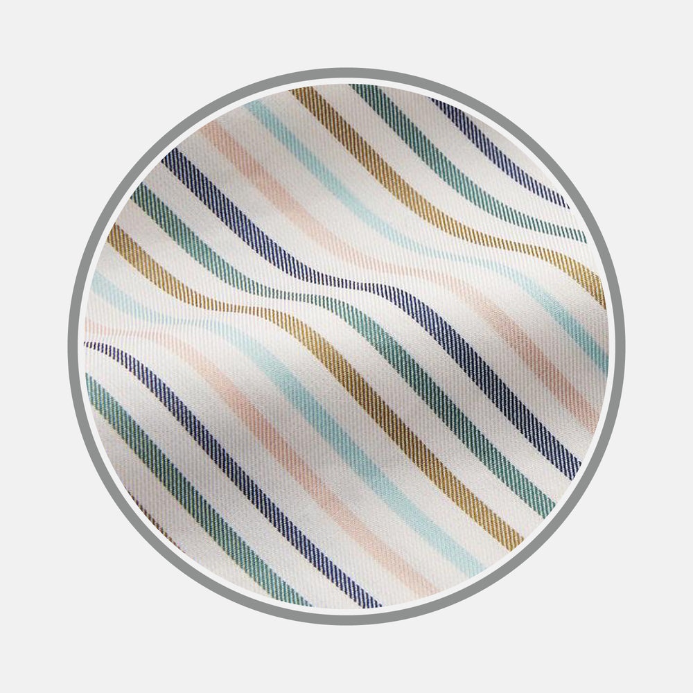 Green Multi Stripe Cotton Fabric