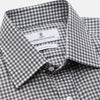 Grey Gingham Check Cotton Melange Regular Fit Mayfair Shirt