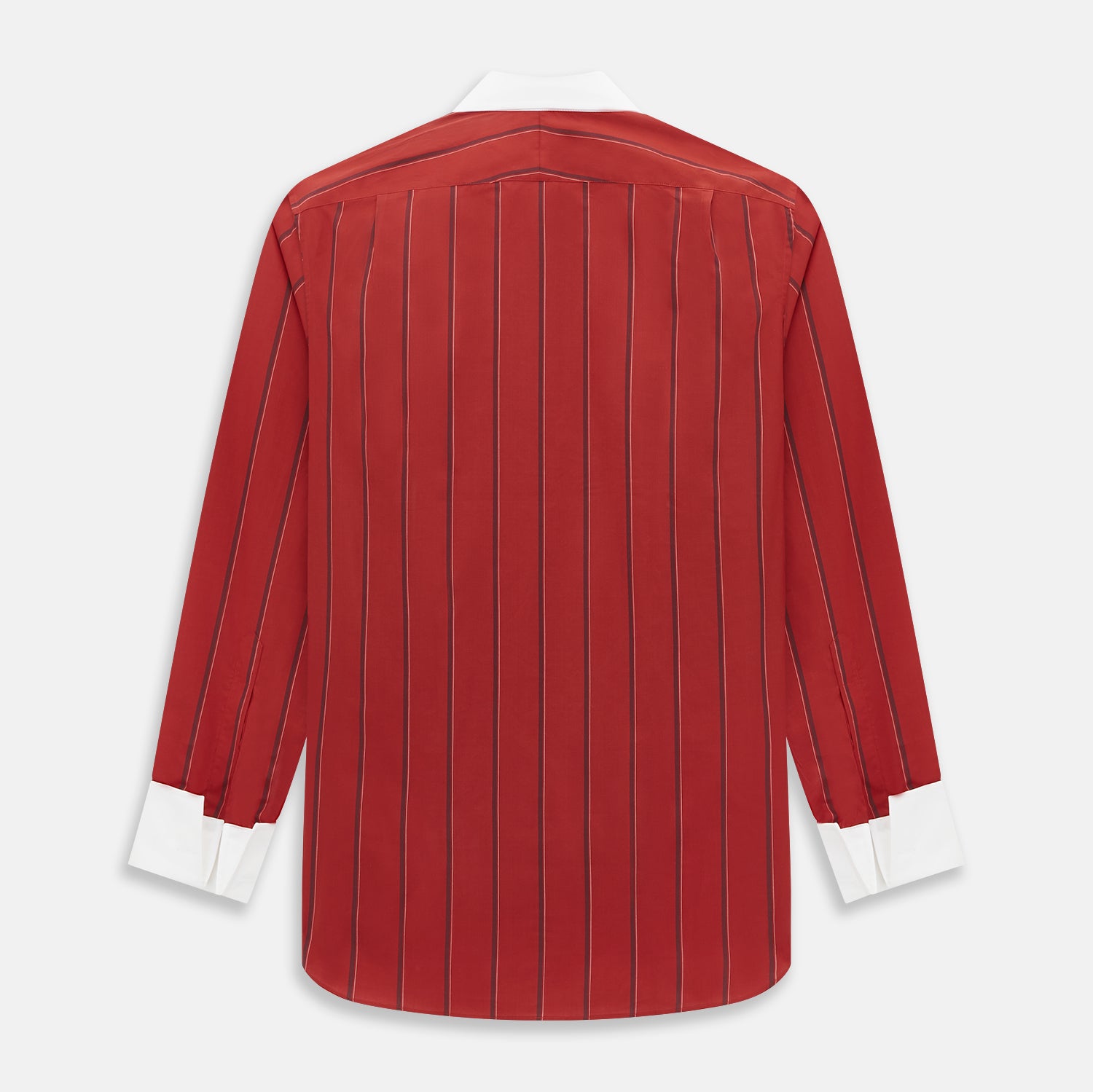 View 3 of product Dark Red Track Stripe Shirt with Contrast T&A Collar and Cuffs