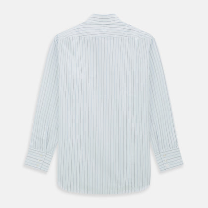Blue Wide Pinstripe Mayfair Shirt Image 2