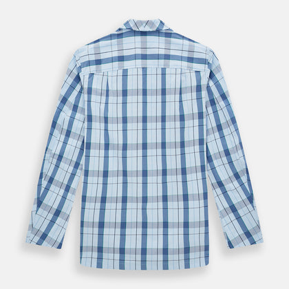 Blue Multi Check Pyjama Shirt Image 2