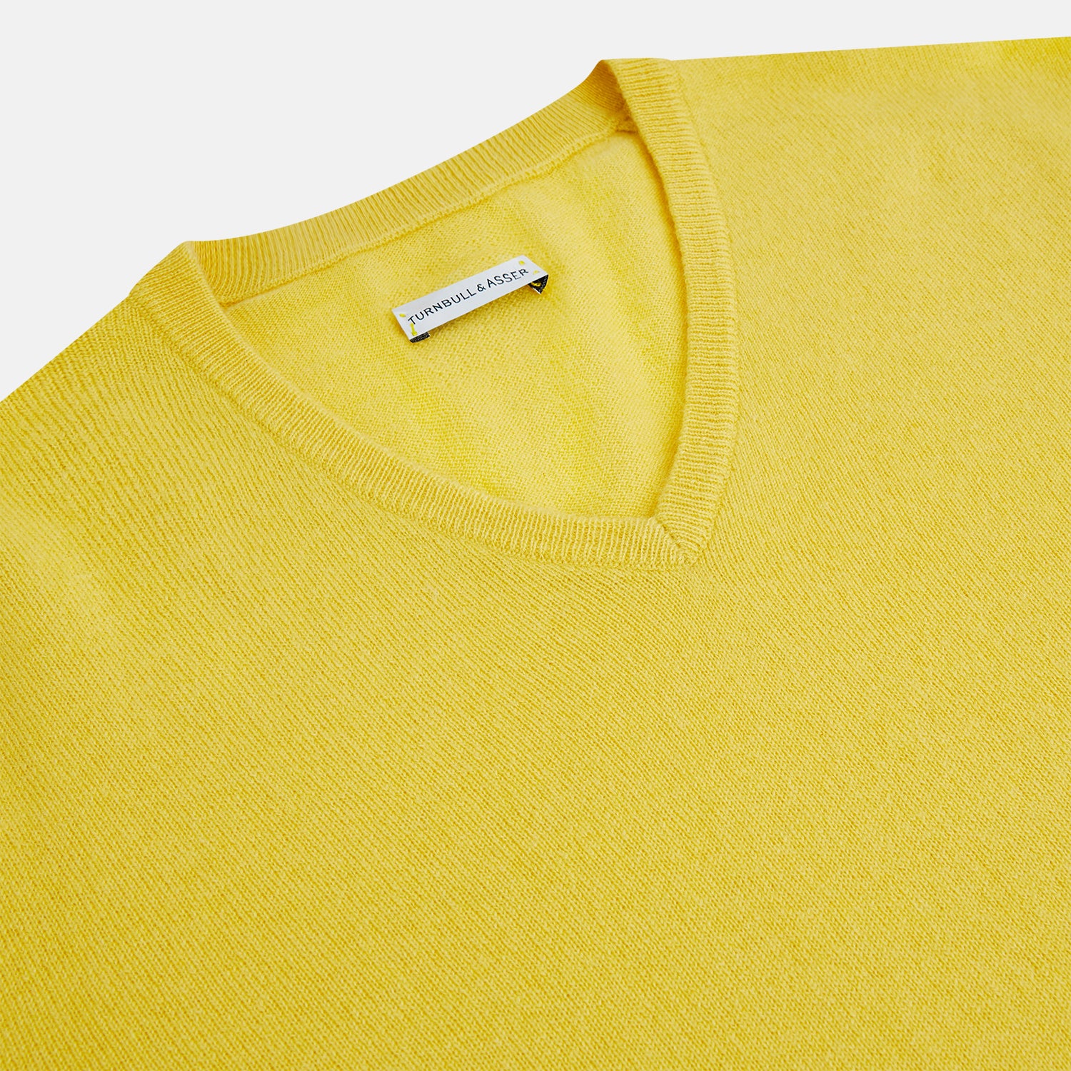 View 2 of product Canary Yellow Cashmere V-neck Jumper