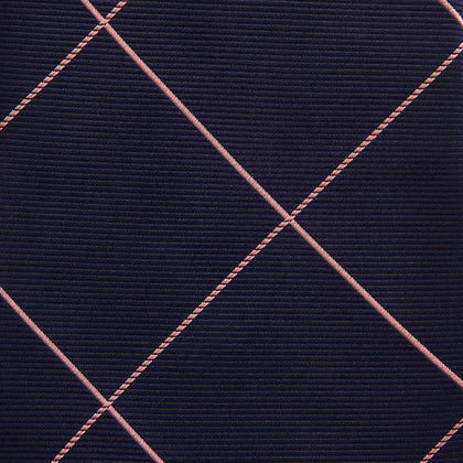 FONDANT PINK and WINDOW PANE NAVY SIlk TIE Image 2