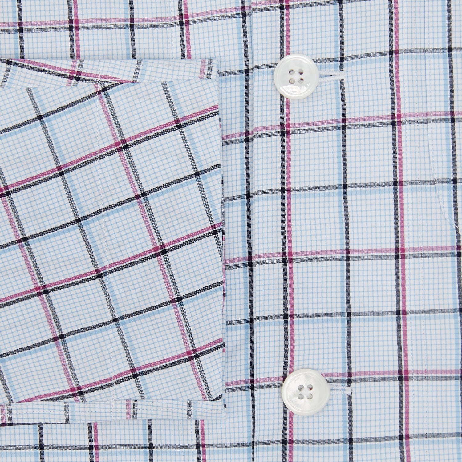 View 4 of product Burgundy and Blue Check Pyjama Shirt