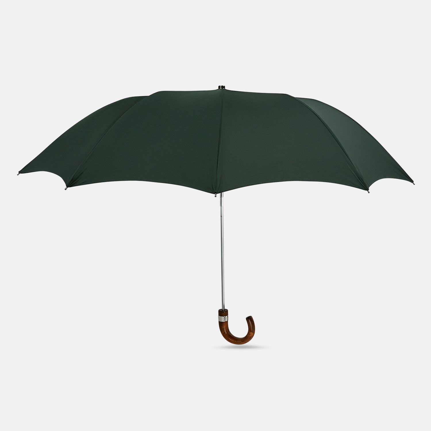 View 1 of product Forest Green Telescopic Umbrella with Brown Maple Crook Handle