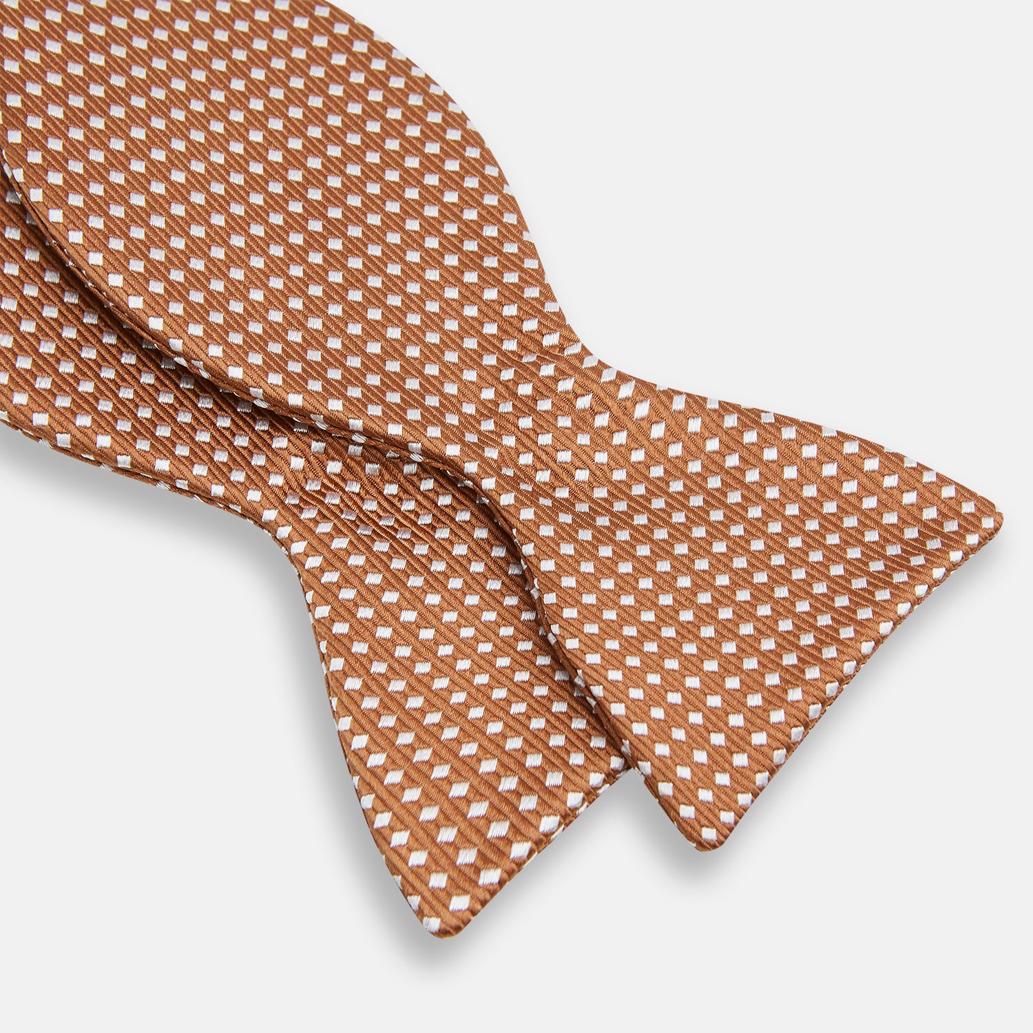 View 3 of product Brown and White Diamond Silk Bow Tie