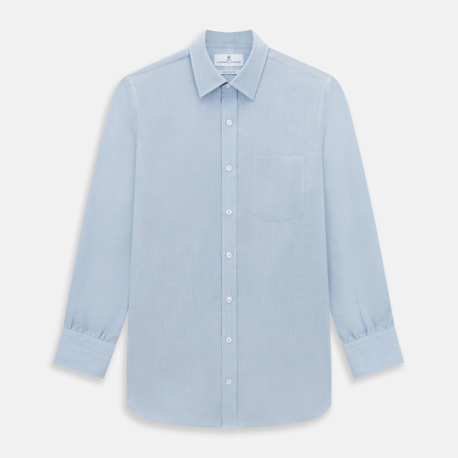 View 1 of product Pale Blue Cotton Cashmere Derby Collar Richmond Shirt