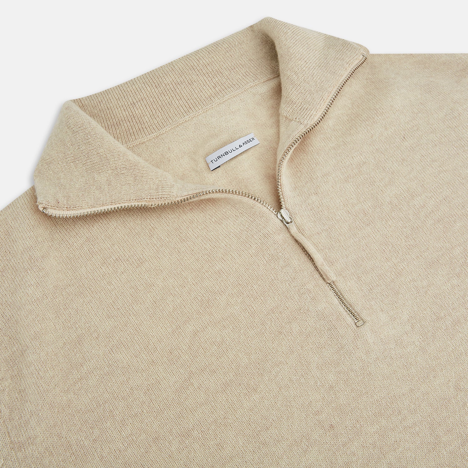 Cream Half-Zip Cashmere Jumper