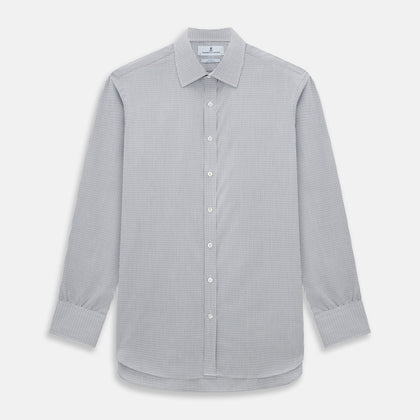 Midnight Blue Micro  Tattersall Check Mayfair Shirt