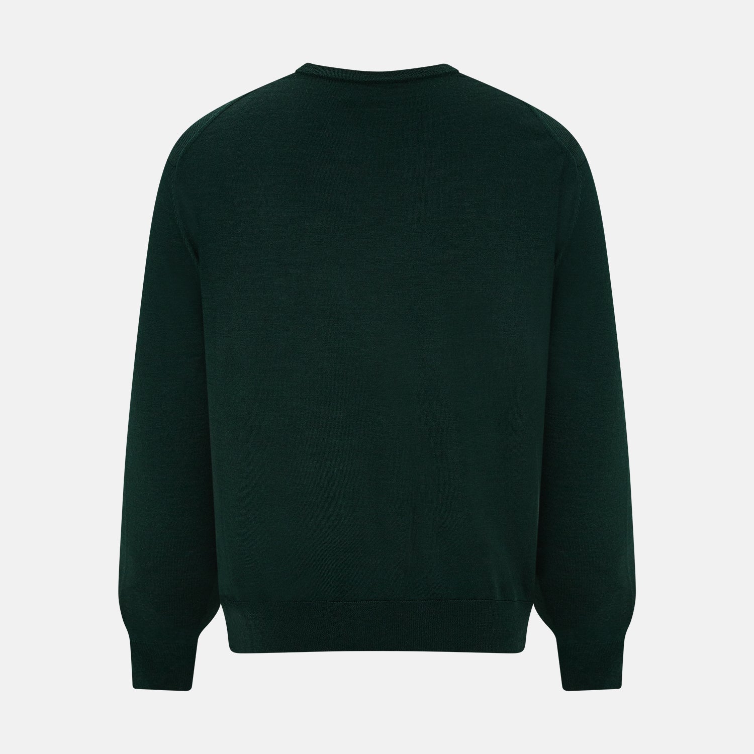 View 3 of product Forest Green Fine Merino V-Neck Jumper