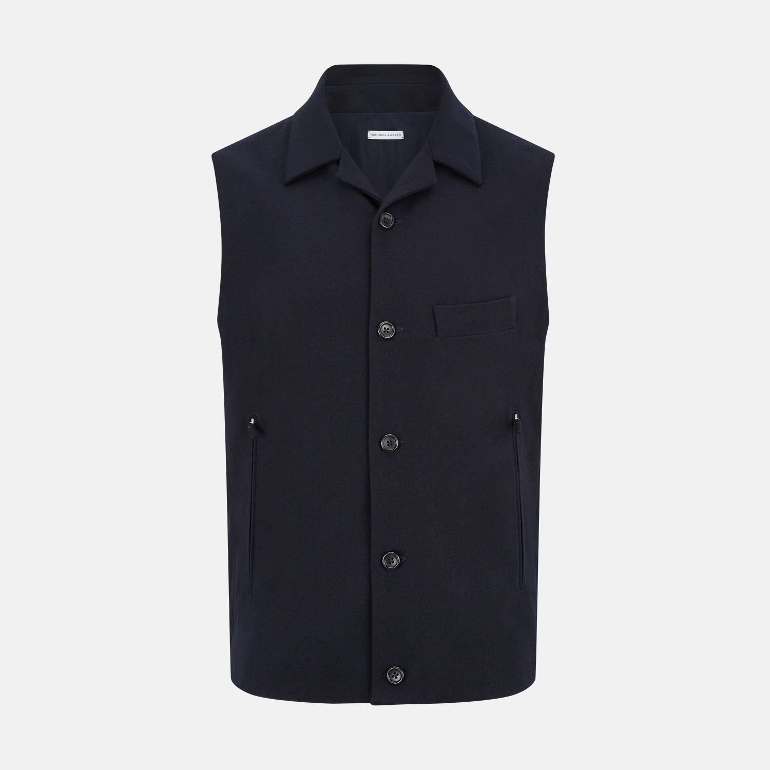 View 1 of product Navy Collared Single-breasted Waistcoat