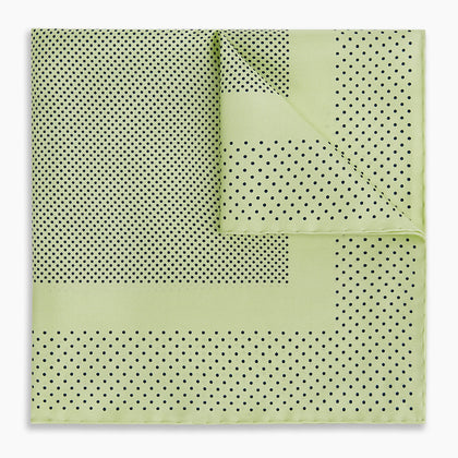 Melon Green Dot Silk Pocket Square Image 4