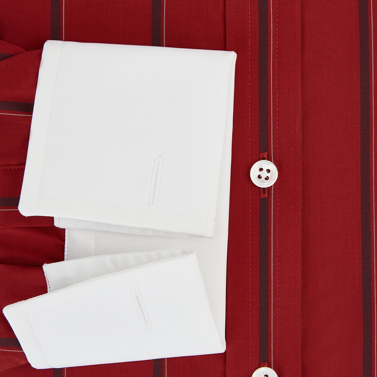 Image 4 of product Dark Red Track Stripe Shirt with Contrast T&A Collar and Cuffs