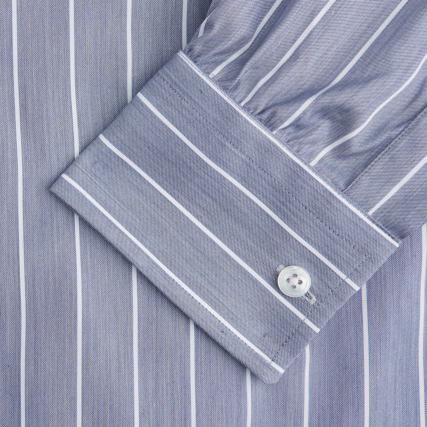 View 2 of product Pale Blue and White Pinstripe Cotton Blend Weekend Fit Finch Shirt