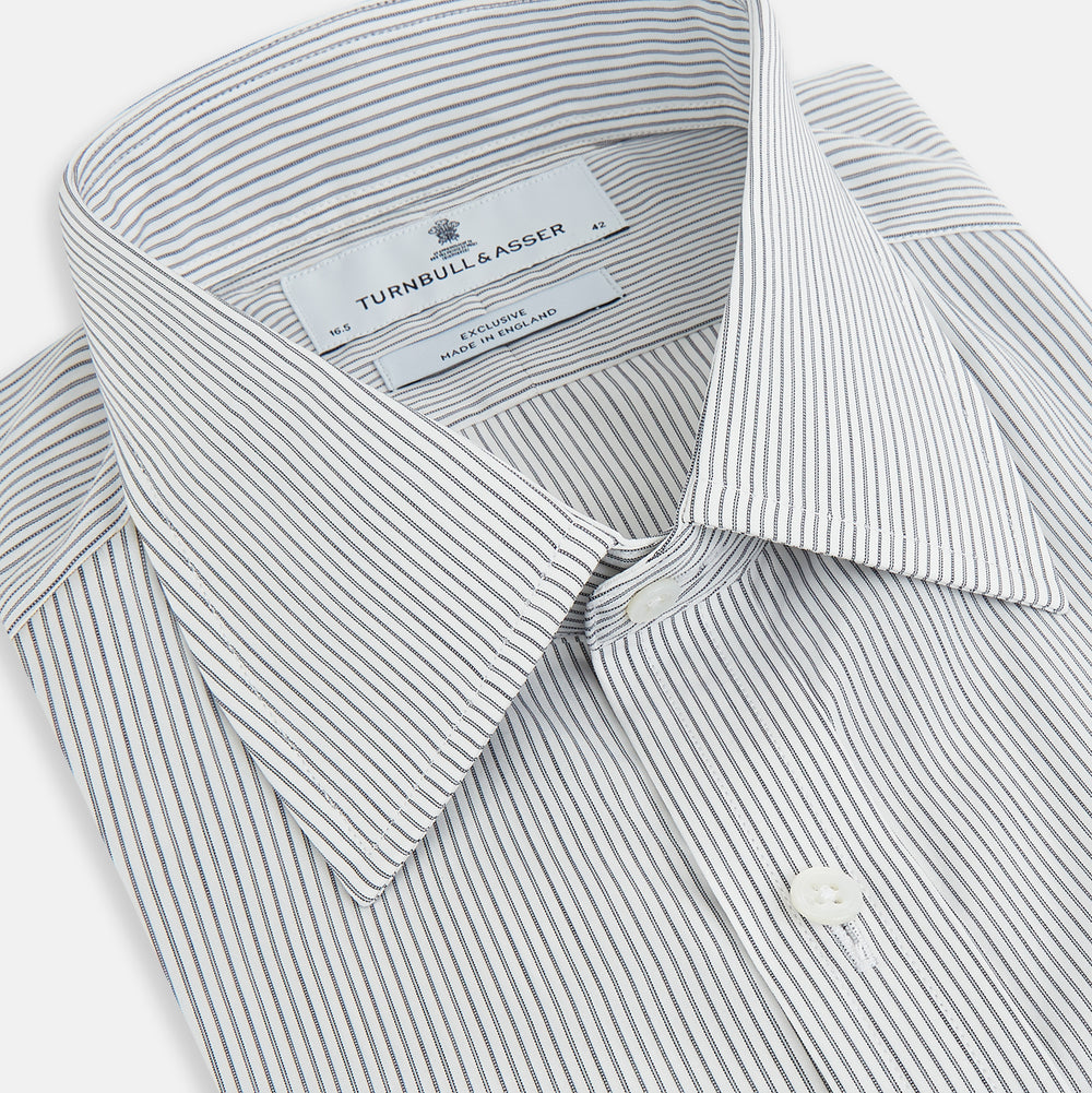 Midnight Blue Fine Track Stripe Mayfair Shirt