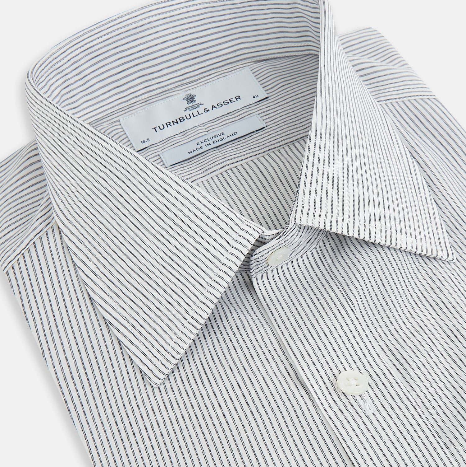 View 2 of product Midnight Blue Fine Track Stripe Mayfair Shirt