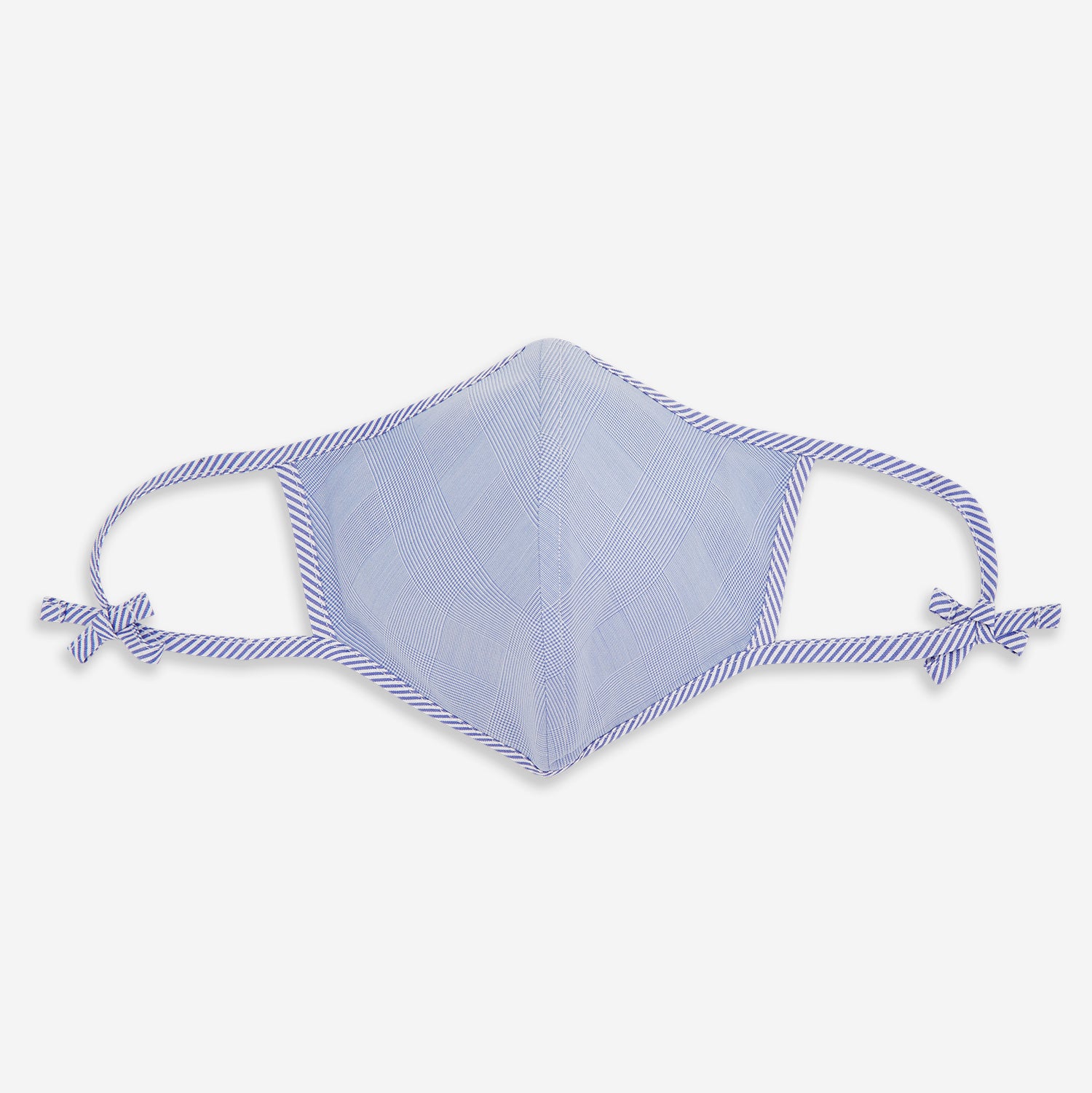 View 1 of product Blue Fine Check Zephyr Cotton Commuter Mask With 3 Viroformula™ Filters