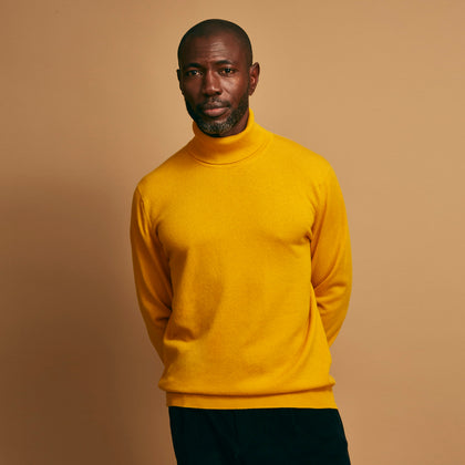 Gold Aubrey Cashmere Roll Neck Jumper Image 5