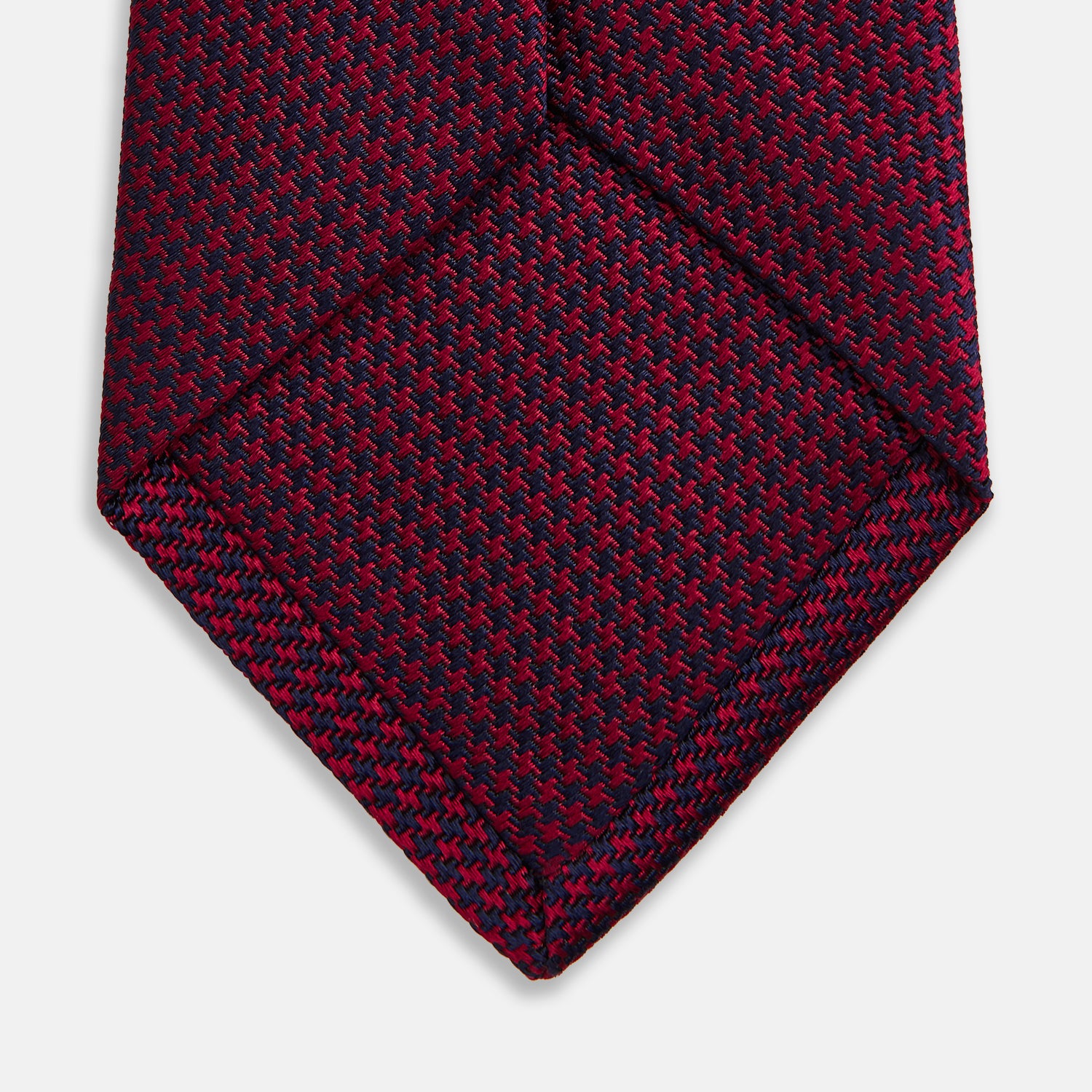 HOUNDSTOOTH NAVY BURGUNDY TIE