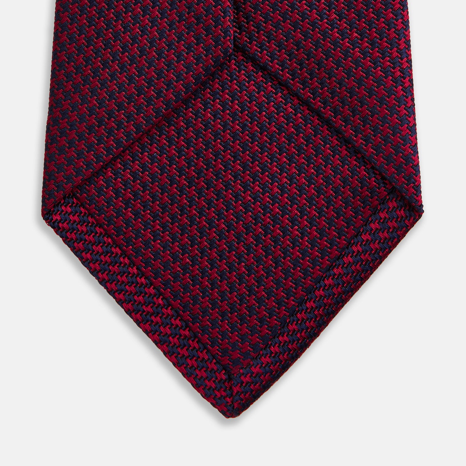 View 4 of product HOUNDSTOOTH NAVY BURGUNDY TIE