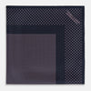 Navy and Pink Dot Silk Pocket Square