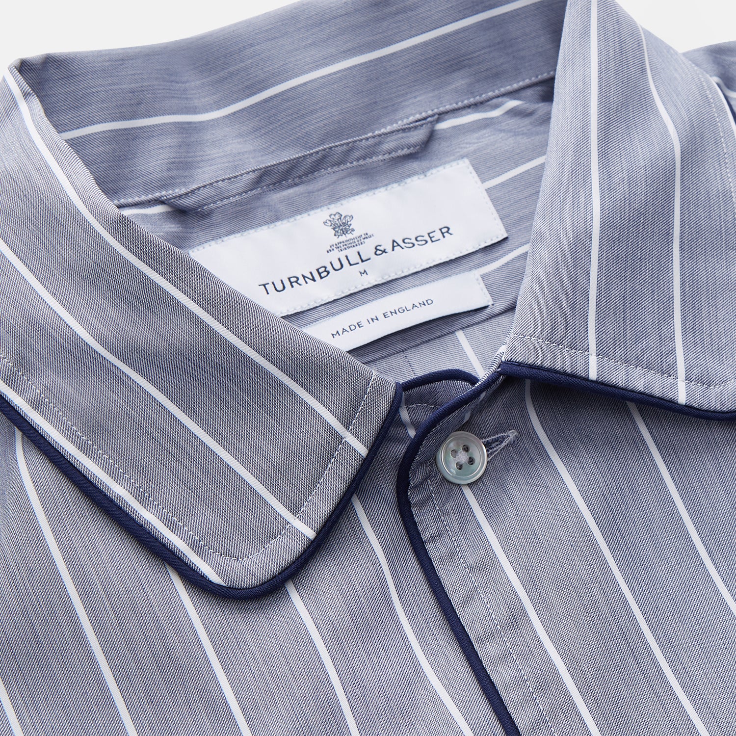 View 4 of product Pale Blue and White Pinstripe Cotton Blend Sussex Nightshirt