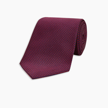 Burgundy Houndstooth-Silk Tie Image 4