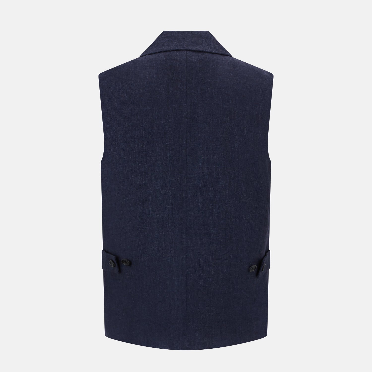 View 3 of product Navy Collared Linen Waistcoat