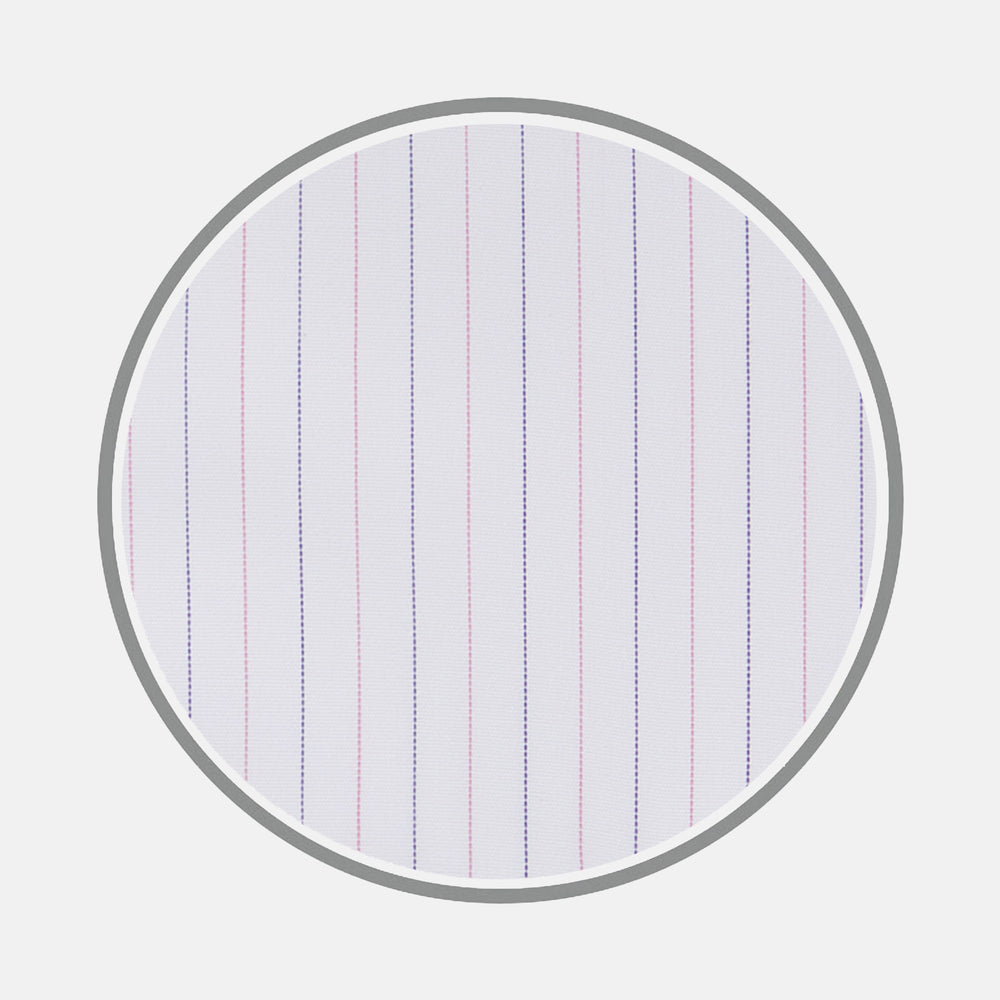 Pink and Navy Hairline Stripe Sea Island Quality Cotton Fabric