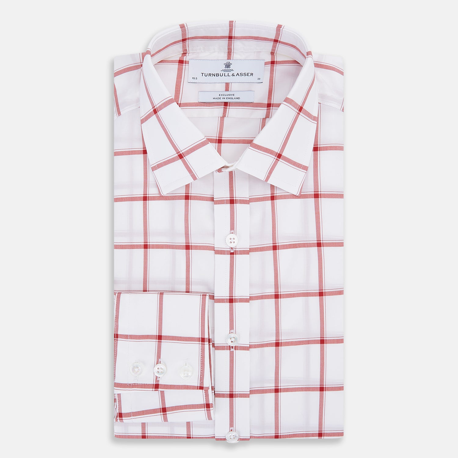 View 5 of product Dark Red Grid Check Mayfair Shirt